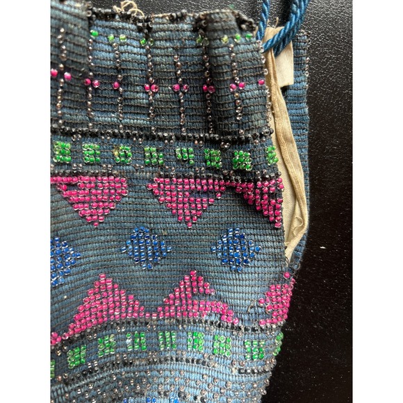 Antique Glass Beaded Purse Edwardian or 1920's - Picture 7 of 8